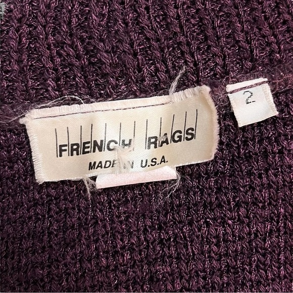 Brenda French Rags Santana Knit Buttoned Long Cardigan Sweater Purple Size 2 M/L - Picture 6 of 7